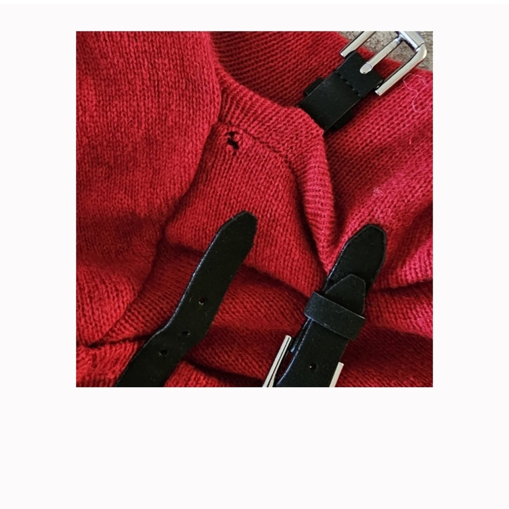 Lauren Ralph Lauren red lambswool cape S/M - Picture 9 of 16